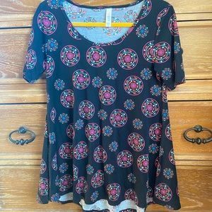 LULAROE Perfect T, Geometric Circles, Sz XS